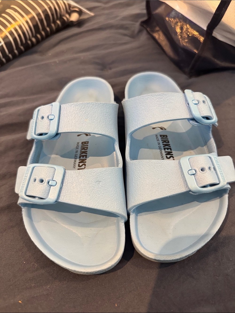 Birkenstock Kids Pale Blue Two-Strap EVA Sandals